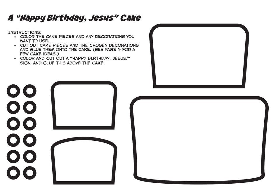 happy birthday jesus cake coloring page