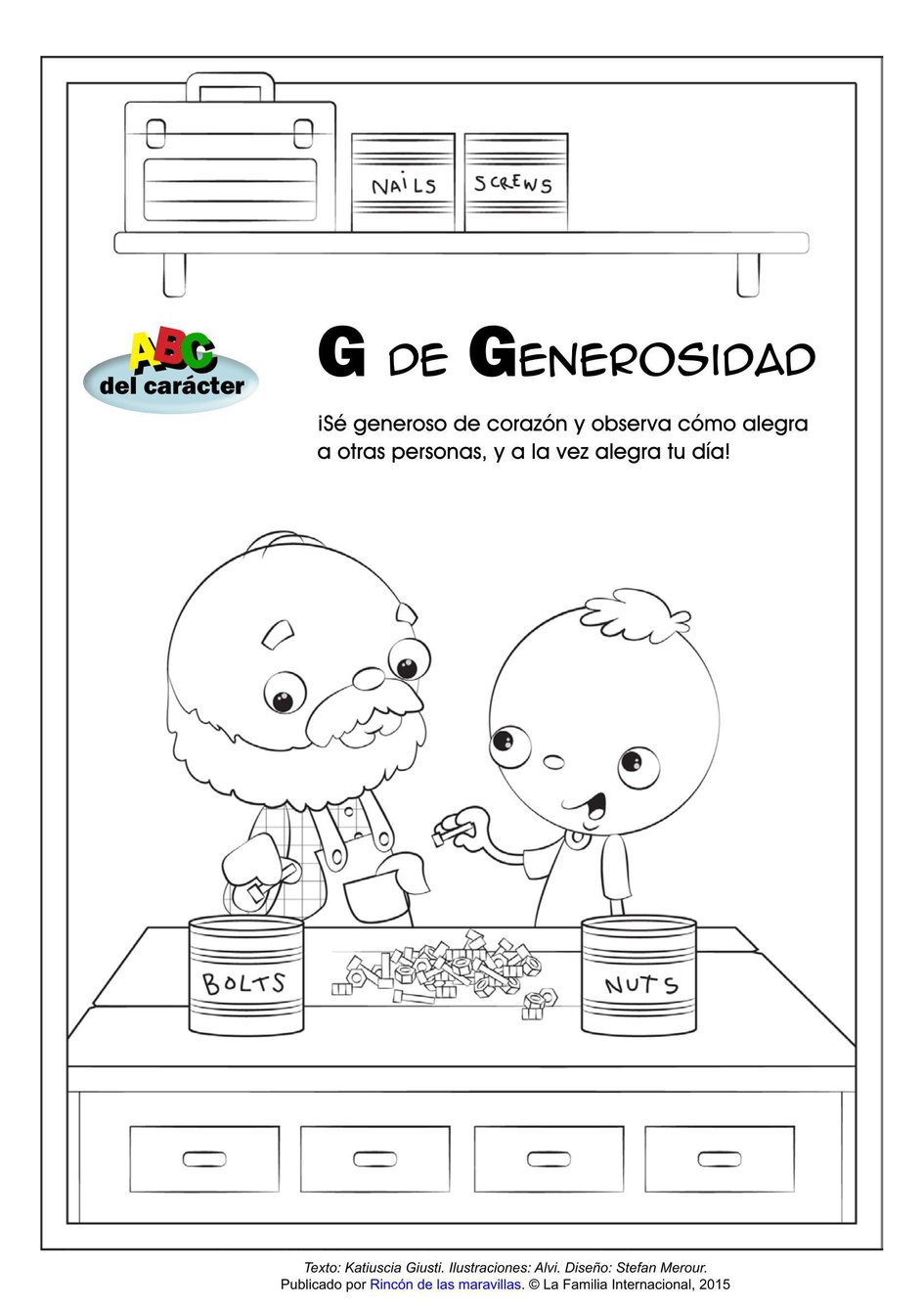 Página para colorear: ABC del carácter: G de Generosidad | Rincón de las  maravillas