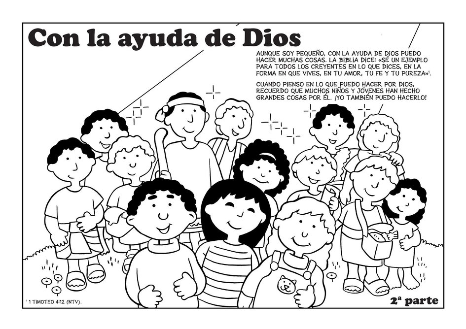 dibujos de niños ayudando a otros para colorear