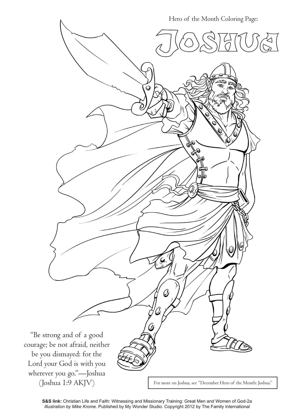 Joshua Bible Coloring Page