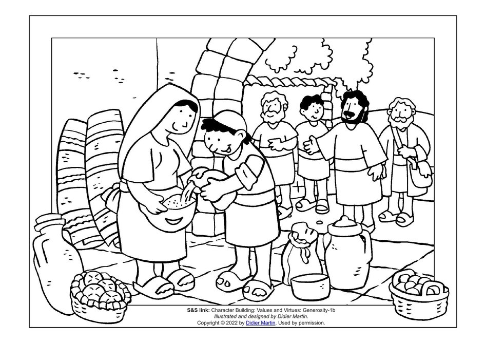 jesus blessing children coloring page