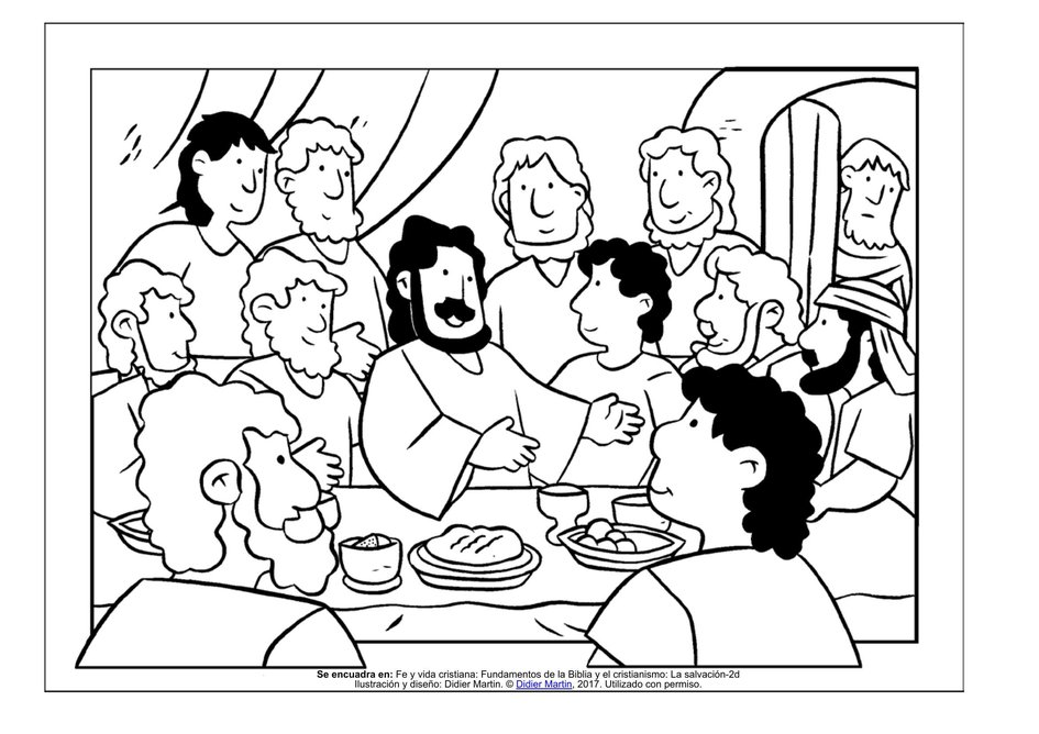 Página para colorear: Comidas con Jesús: La última cena | Rincón de las  maravillas