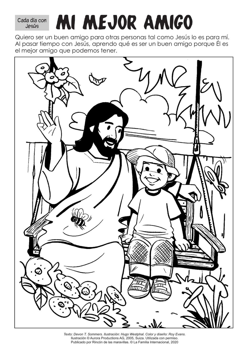 Página para colorear: Cada día con Jesús: Mi mejor Amigo | Rincón de las  maravillas