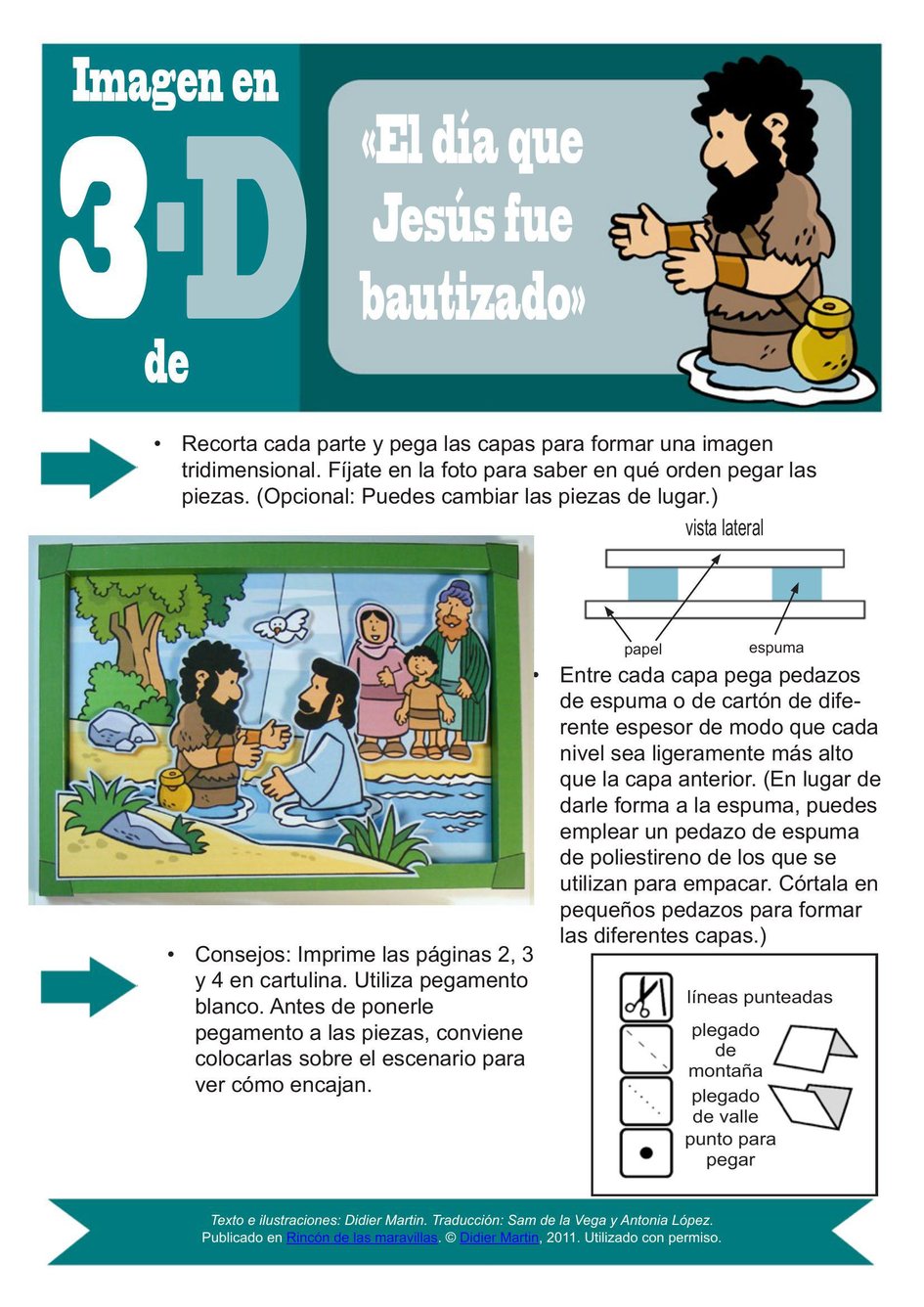 When Jesus Was Baptized Coloring Page And 3 D Picture Rincon De Las Maravillas
